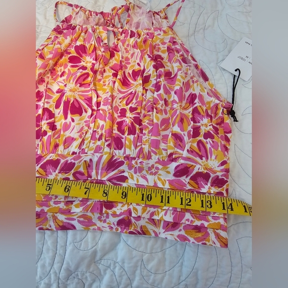 Japna Floral Open Back Halter Crop Top Women's Size Medium NWT - Picture 8 of 8